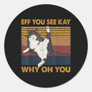 Adesivo Esfrega Você Vê Kay Por Que Oh Você Gato Yoga Retr