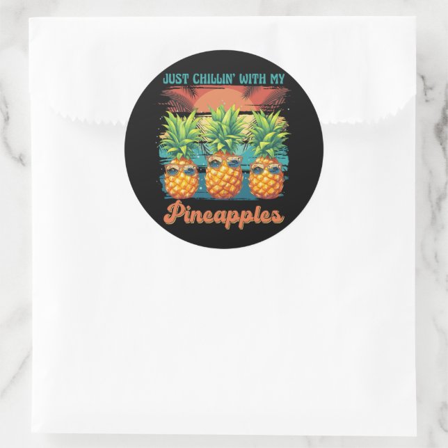 Adesivo Esfriando Com Meus Óculos de Sol de Abacaxi Tropic (Bolsa)