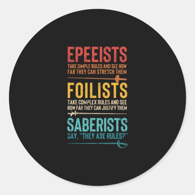 Adesivo Esgrima engraçada, caça de espuma espinheira (Frente)