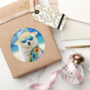 Adesivo Eskimo americano na praia, presente de verão para