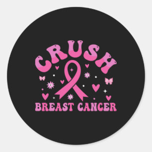 Adesivo Esmagar a consciência do Cancer Mama Friso Rosa Fr