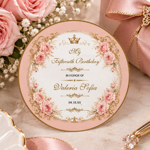 Adesivo Esmeralda Verde Dourada Borboleta Quinceañera 15º