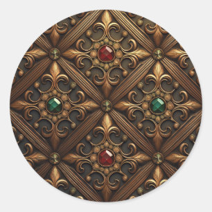 Adesivo Esmeraldas E Esfregões Em Um Design De Ornamentado