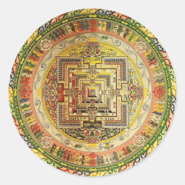 ADESIVO ESOTÉRICA COLORIDA TIBETANA MANDALA (Frente)