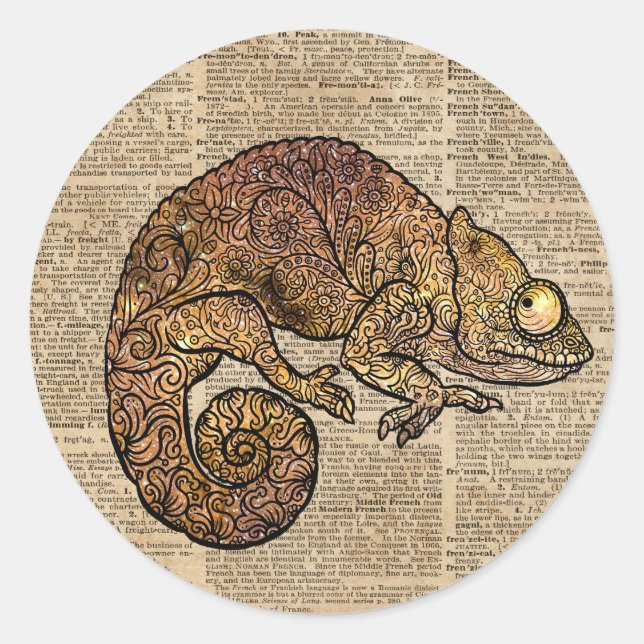 Adesivo Espaço Chameleon Zentagle Dictionary Art (Frente)