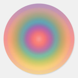 Adesivo Espaço Colorido do Círculo Concentrado Arco-Íris