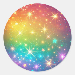 Adesivo Espaço colorido em estrela do arco-íris