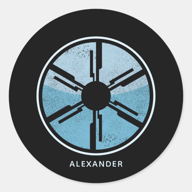 Adesivo Espaço Cósmico do Sci-Fi Azul Ombre Distante Perso (Frente)