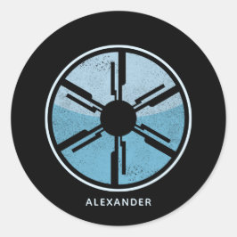 Adesivo Espaço Cósmico do Sci-Fi Azul Ombre Distante Perso