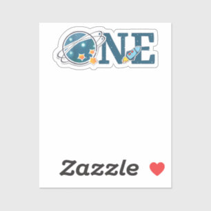 Adesivo Espaço Exterior, 1 Ano Gráfico de Aniversário 1rua