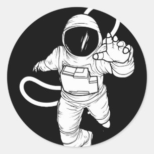Adesivo Espaço Exterior Vintage  Astronauta Engraçado