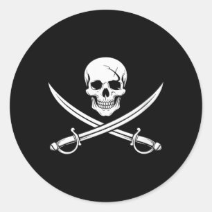 Adesivo Espada Cruzada de Caveira e Ossos Cruzados de Pira