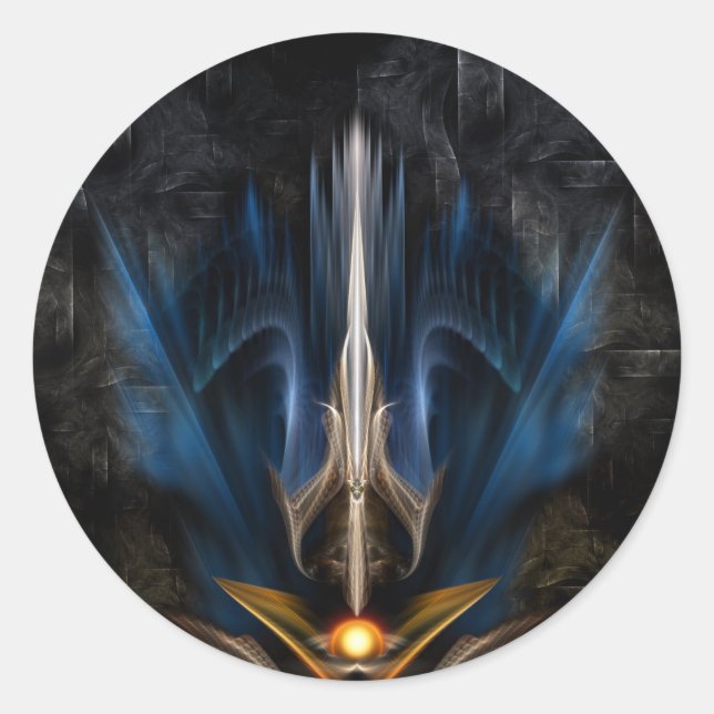 Adesivo Espada de Arte Fractal Leve (Frente)
