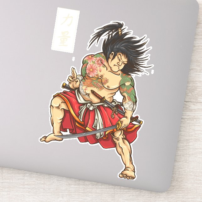 Adesivo Espada de Guerreiro Samurai Tatuado  (Detalhe)