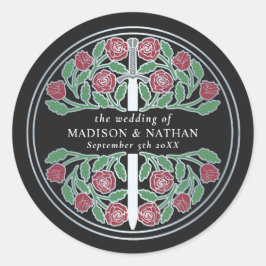 Adesivo Espada de Prata Medieval Real Casamento Preto 