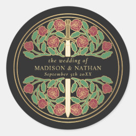 Adesivo Espada Medieval Real Preta Casamento 