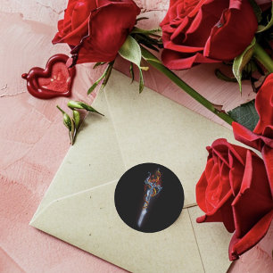 Adesivo Espada Negra Ousada de Fantasia Dragão Rosas Verme