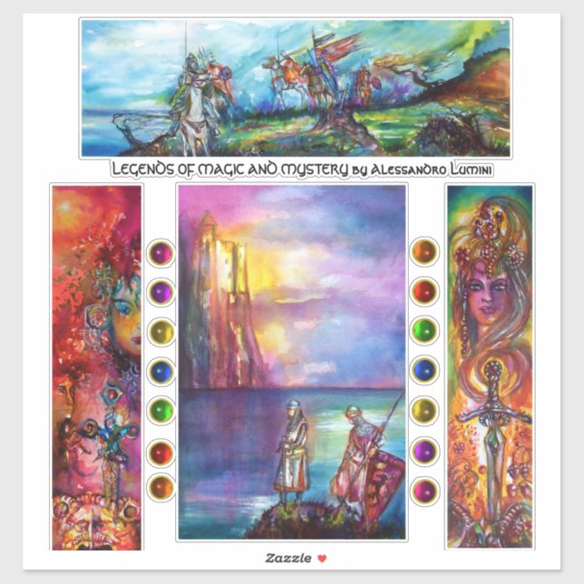 Adesivo Espadas Epic, Excalibur, Durendal, Cavaleiros Medi (Folha)