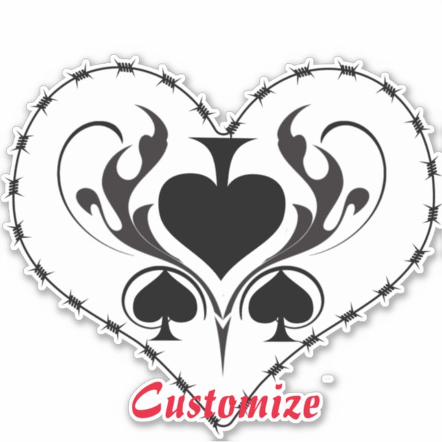 Adesivo Espadas Pretas do Coração com Fio Barbed_Cove (Frente)