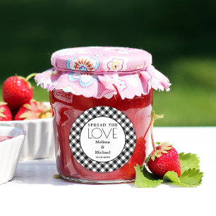 Adesivo Espalhar O Amor Preto De Casamento De Gingham Bran