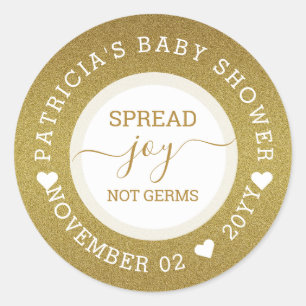 Adesivo Espalhar o Chá de fraldas Dourado de brilho da m