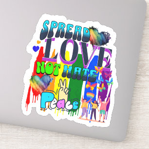 Adesivo Espalhe Amor Não Ódio   Orgulho LGBTQI+