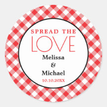 Espalhe O Favor Do Casamento Red Gingham