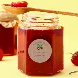 Adesivo Espalhe O Favor Do Papel Strawberry Jam Kraft