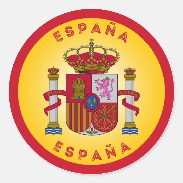 Adesivo Espanha de Forma do Círculo de Braços (Frente)