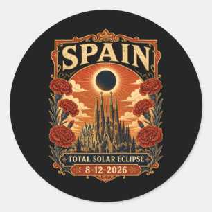 Adesivo Espanha Eclipse Solar Total 2026 Barcelona Sagrada