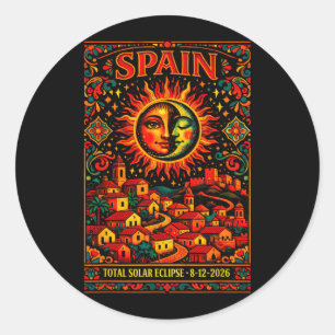 Adesivo Espanha Eclipse Total Totalidade Solar 2026 Arte F