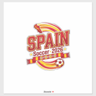 Adesivo Espanha Futebol 2026 Futebol Negrito País Tipograf
