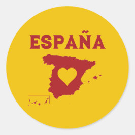 Adesivo Espanha Sticker España Mapa Amarelo Vermelho