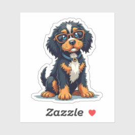 Adesivo Espanhol de Cocker Steampunk Whimsical, Óculos Leg