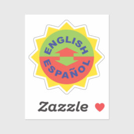 Adesivo Espanhol inglês para tradutor bilíngue espanhol