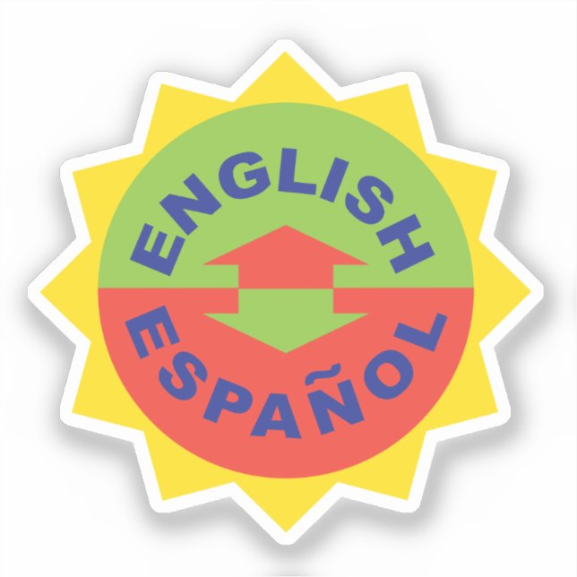 Adesivo Espanhol inglês para tradutor bilíngue espanhol (Frente)