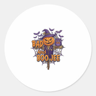 Adesivo Espantalho de Abóbora Coruja Roxa Morcegos Bad Boo
