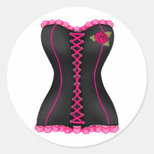 Adesivo Espartilho Preto Rosa rose