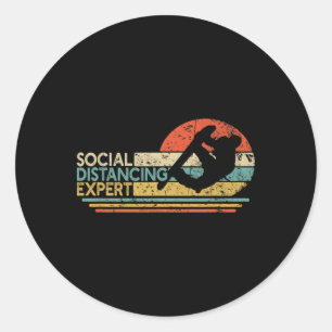 Adesivo Especialista em Distância Social Snowboard Vintage
