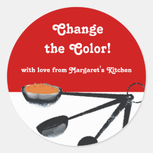 Adesivo Especiarias das colheres de medição que cozinham