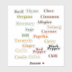 Adesivo Especiarias populares de cozinha divertidas