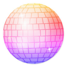 Espelho Bola de Discoteca Laranja Azul Magenta