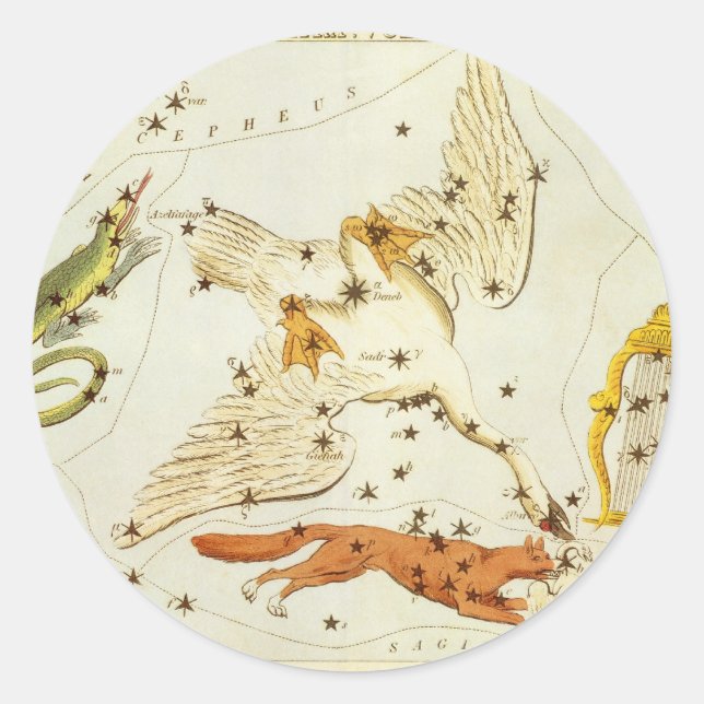 Adesivo Espelho de Urânia, Mapa Celeste de Astronomia Anti (Frente)