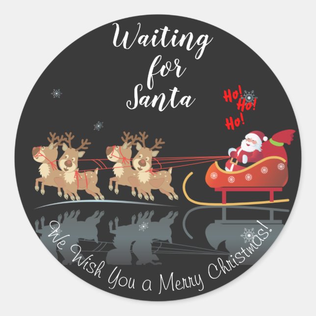 Adesivo Esperamos por Papais noeis Ho! Ho! Ho! Feriado de  (Frente)