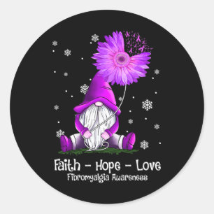 Adesivo Esperança amor Gnome Fibromialgia Sunflower Consci