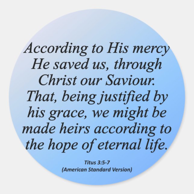 Adesivo Esperança da vida eterna Titus 3-4 (Frente)
