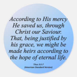 Adesivo Esperança do Natal Titus 3-4 da vida eterna
