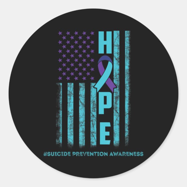 Adesivo Esperança dos Estados Unidos Sinalizadores Suicida (Frente)