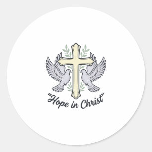 Adesivo Esperança em Cristo Pombo Cruz Design Cristão Vint