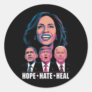 Adesivo Esperança Ódio Cura Levante Kamala 2024